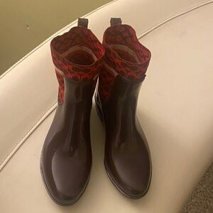 Coach Red and Black Winter Boots